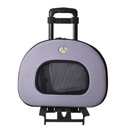 Pet Life Wheeled Tough-Shell Lavender Collapsible Pet Carrier