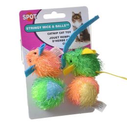 Spot Spotnips Stringy Mice & Balls Catnip Toy