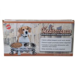 Spot Mediterranian Old Style Stainless Steel Pet Double Diner (size: 1 Quart)