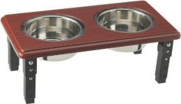 Spot Posture Pro Double Diner - Stainless Steel & Cherry Wood (size: 2 Quart (8"-12" Adjustable Height))